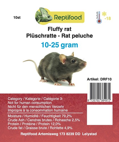 Diepvries Rat Fluffy 10-25 gr. 10 st.